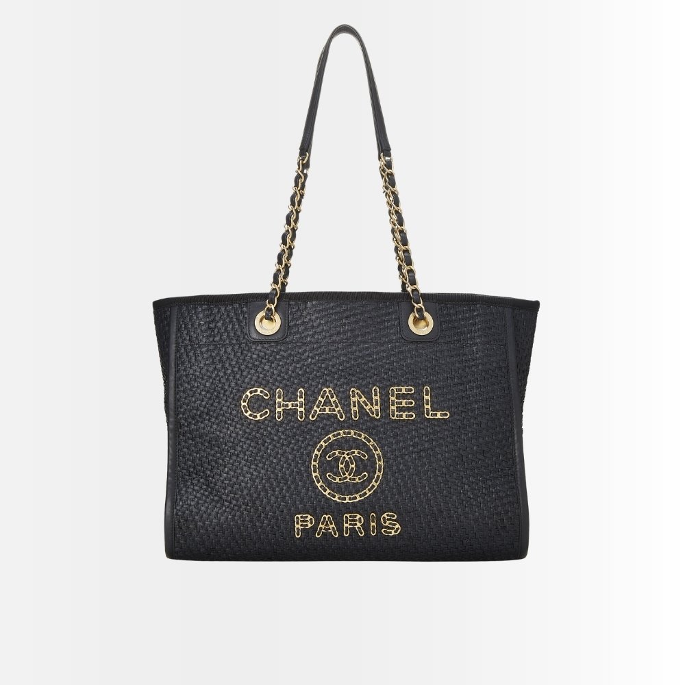 Chanel Deauville Medium Shopping Bag Black 39Cm