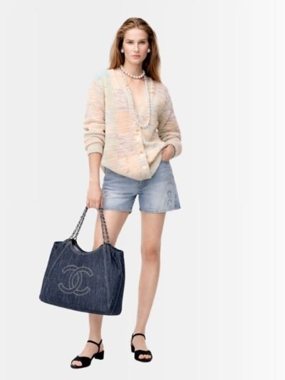 Chanel Denim Timeless CC Tote Blue 36cm