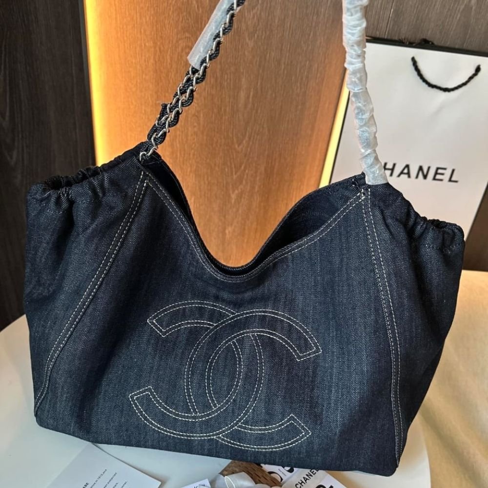 Chanel Denim Timeless CC Tote Blue 36cm
