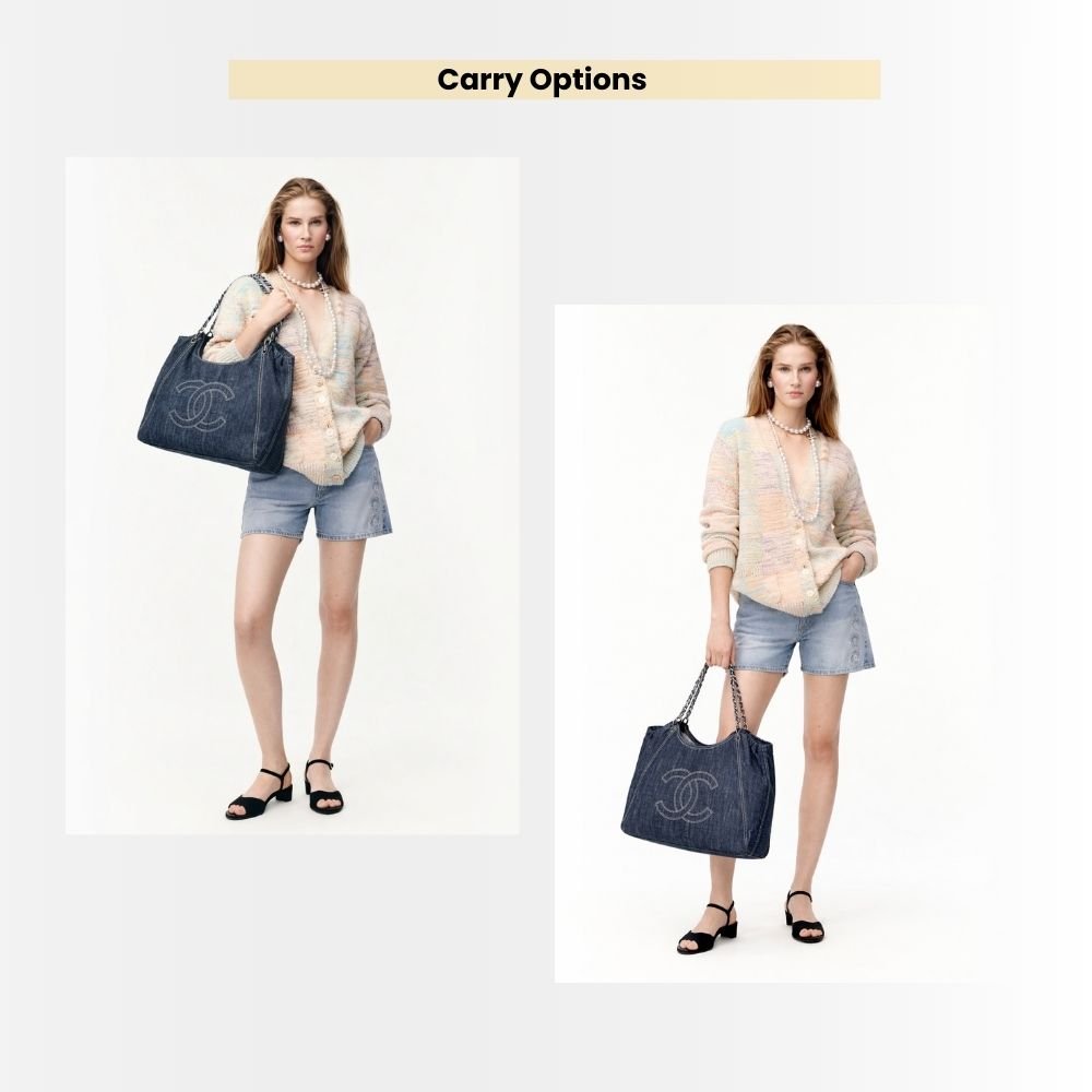 Chanel Denim Timeless CC Tote Blue 36cm