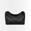 Chanel Large Hobo Bag Black Leather Chain Strap 36Cm