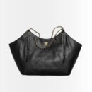 Chanel Large Shopping Bag And Gold Tone Metal Black 33Cm AS5463 B20565 94305