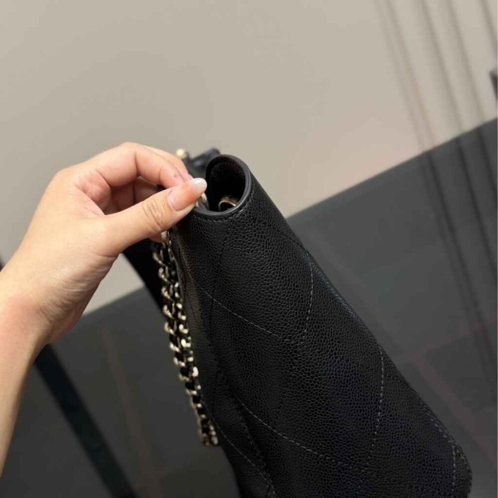Chanel Large Shopping Bag Grained Leather Black 32Cm