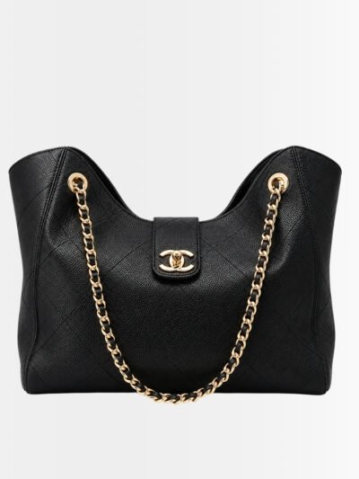 Chanel Large Shopping Bag Grained Leather Black 32Cm
