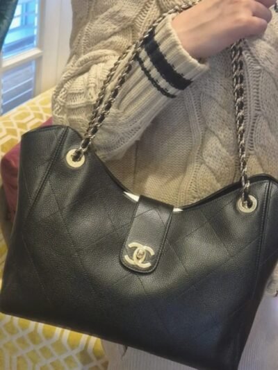 Chanel Large Shopping Bag Grained Leather Black 32Cm