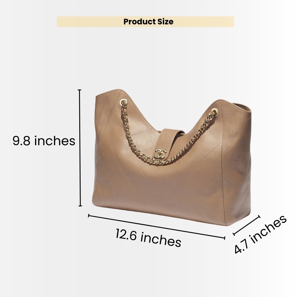 Chanel Large Shopping Bag Light Brown 32Cm AS6095 B23333 U6547