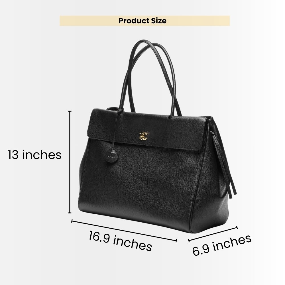 Chanel Large Tote Bag Grained And Gold Tone Metal Black 43cm AS6289 B24248 94305