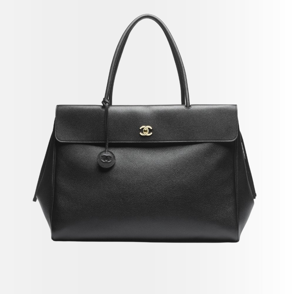Chanel Large Tote Bag Grained And Gold Tone Metal Black 43cm AS6289 B24248 94305