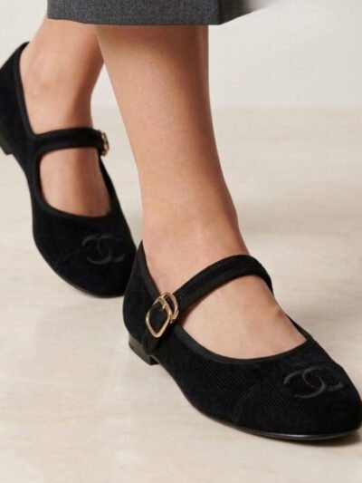 Chanel Mary Jane Ballet Flats Black