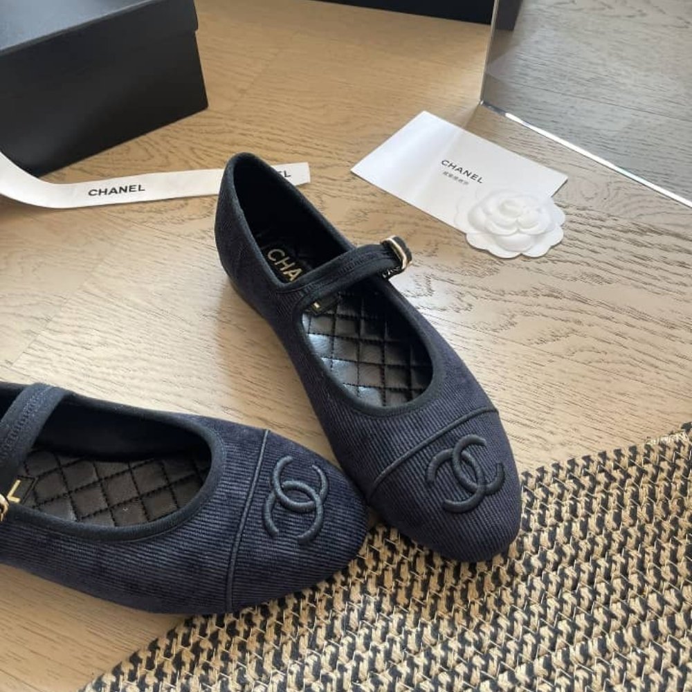 Chanel Mary Jane Ballet Flats Black