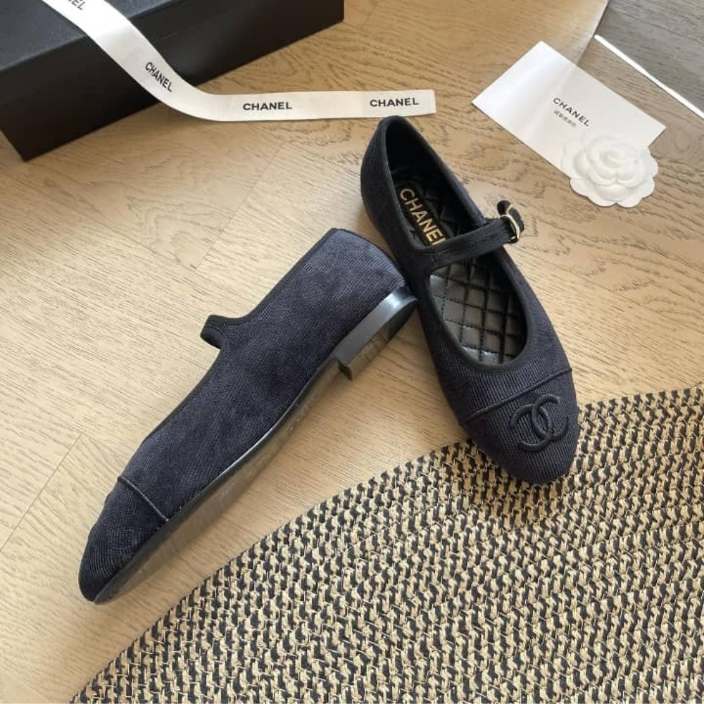 Chanel Mary Jane Ballet Flats Black