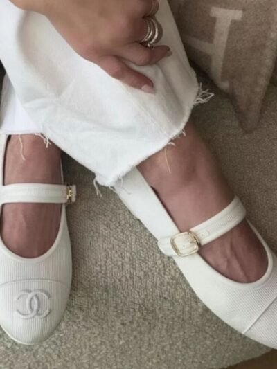 Chanel Mary Janes Ballet White G47256 X01000 U9849