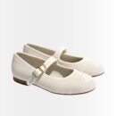 Chanel Mary Janes Knit Fabric Beige