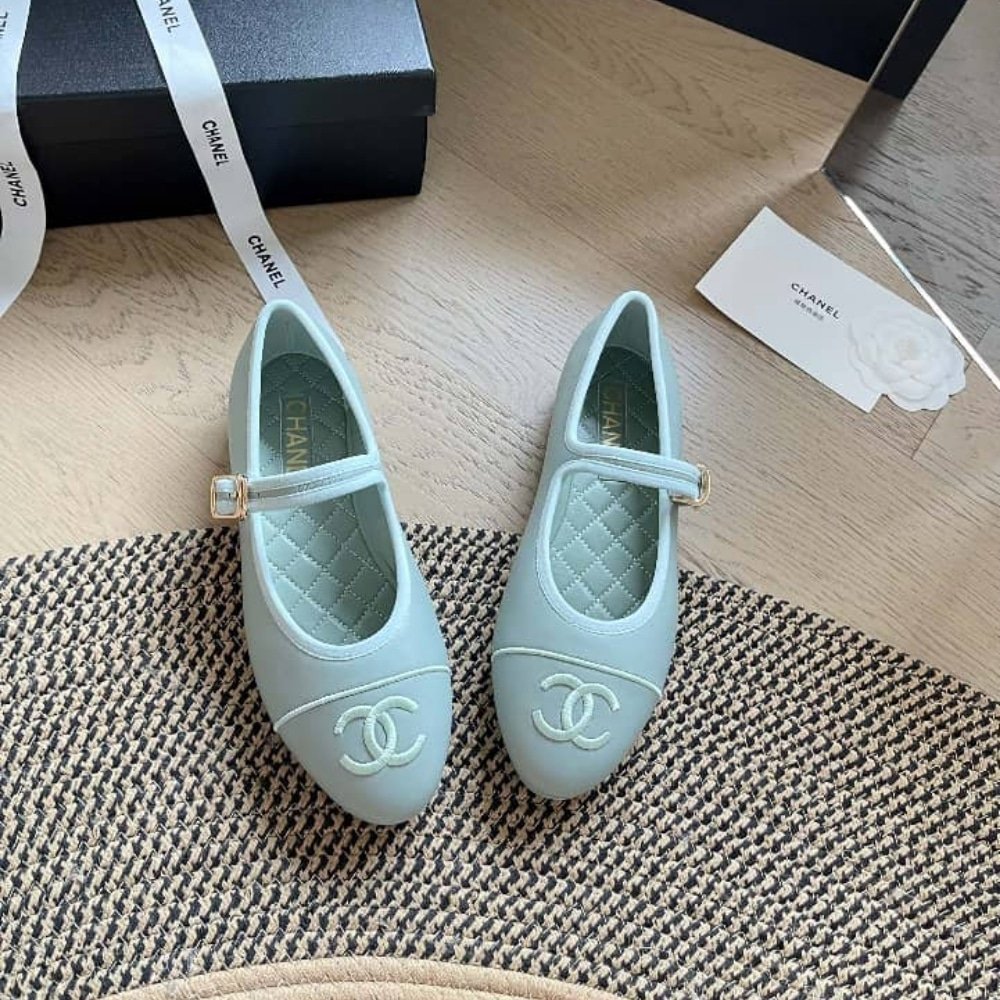 Chanel Mary Janes Light Blue