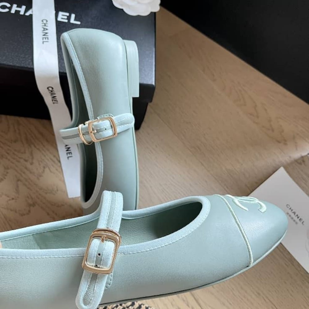 Chanel Mary Janes Light Blue