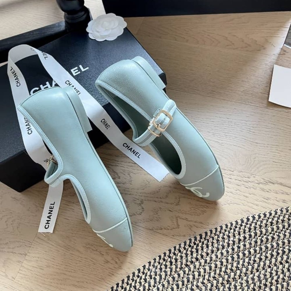 Chanel Mary Janes Light Blue