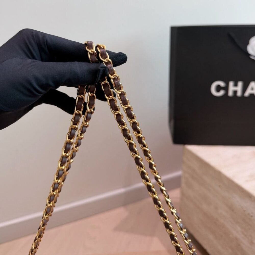 Chanel Maxi Flap Bag Suede Dark Brown 32cm AS6281 B24009 UA850