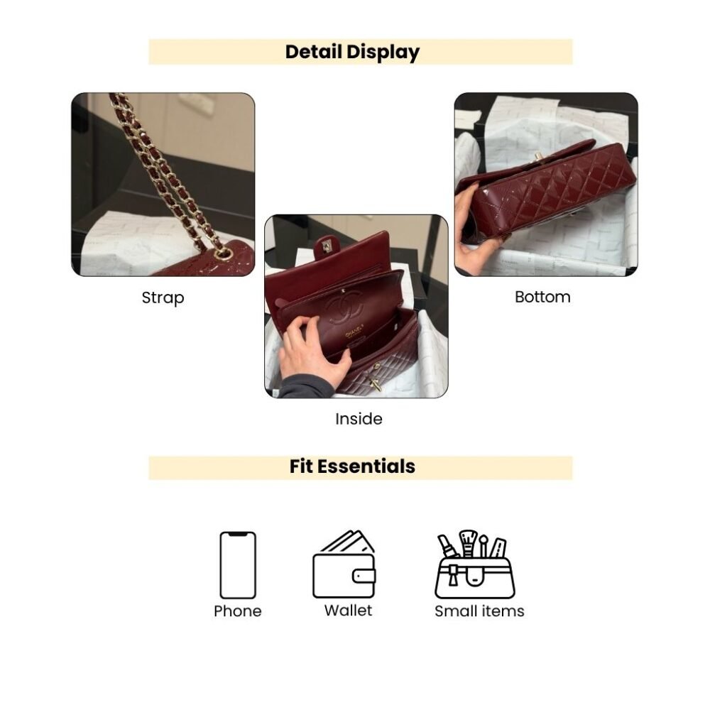 Chanel Medium Classic Double Flap Bag Burgundy 25Cm