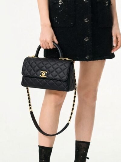 Chanel Medium Coco Handle Bag Black 29cm A92991 B05061 94305