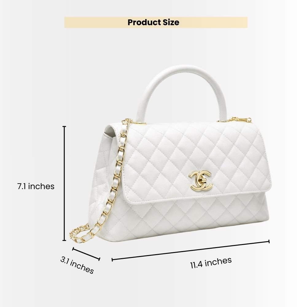 Chanel Medium Coco Handle Bag White 29cm