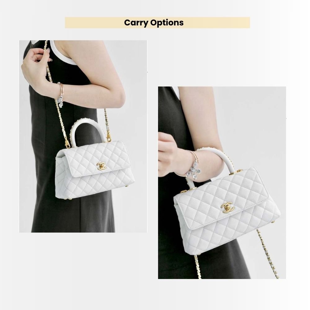 Chanel Medium Coco Handle Bag White 29cm
