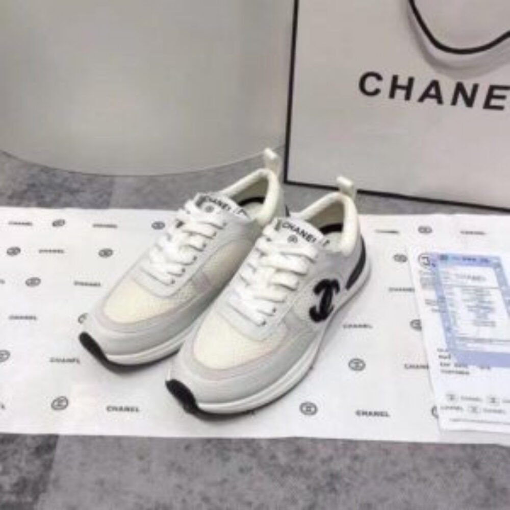 Chanel Mesh Suede Sneaker White Black G37492 Y55236 10601