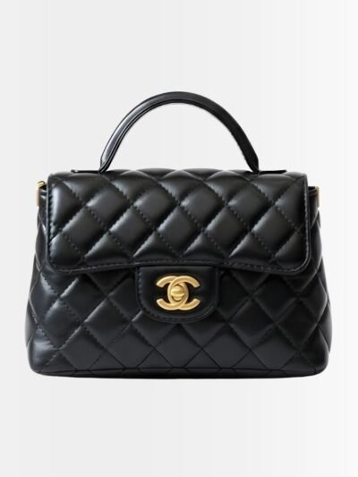 Chanel Mini Flap Top Handle Bag And Gold Metal Black 20Cm AS5355 B19386 94305