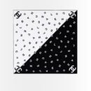 Chanel Multi Letters Square Silk Scarf Black White