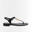 Chanel Pearl CC Logo Sandals Black