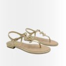 Chanel Pearl CC Logo Sandals Gold