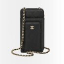 Chanel Phone Holder Zip Pouch Black 19cm AP0990 Y33352 C3906