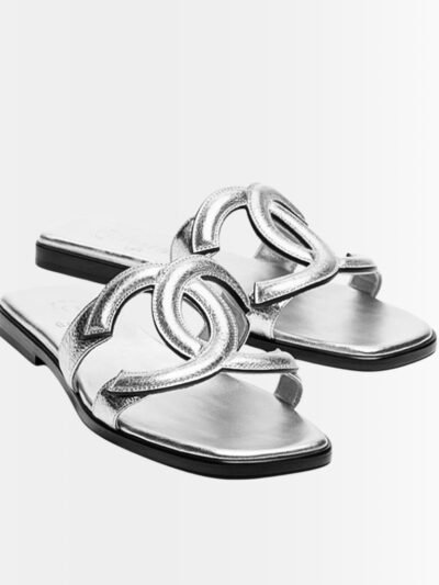 Chanel Sandals Open Toe Silver