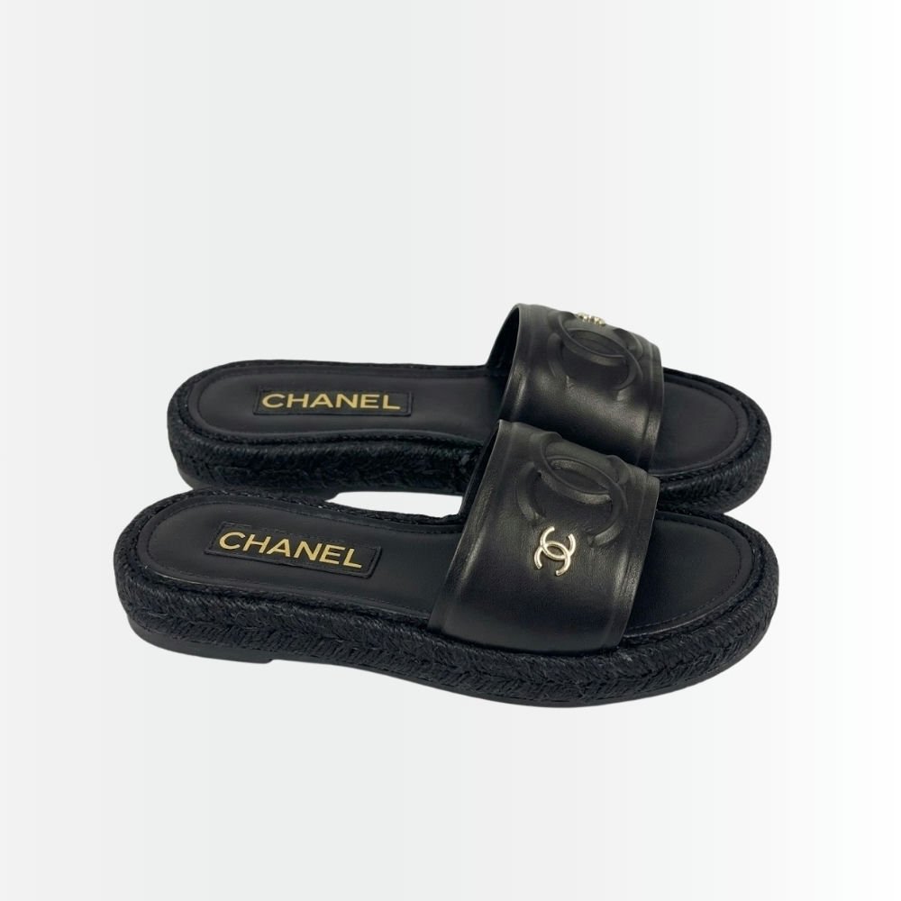 Chanel Slide CC Logo Black