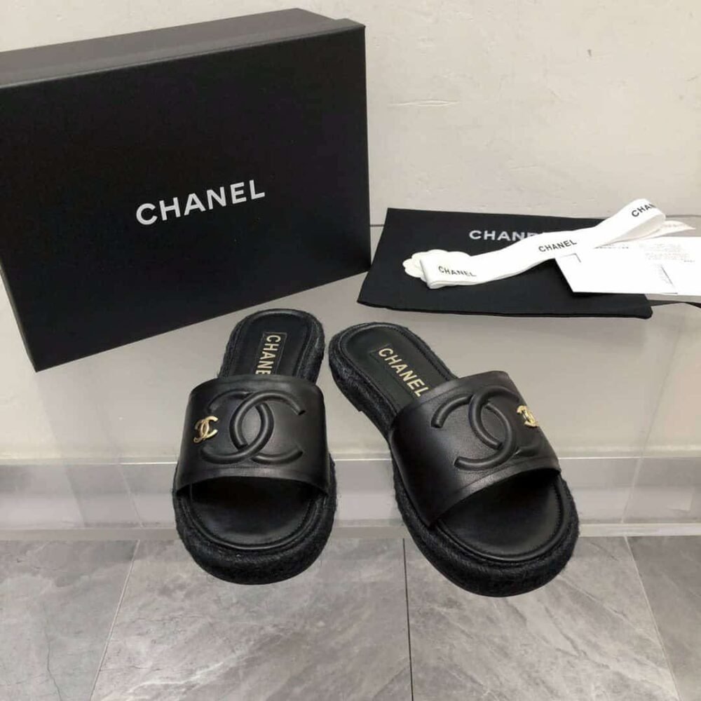 Chanel Slide CC Logo Black