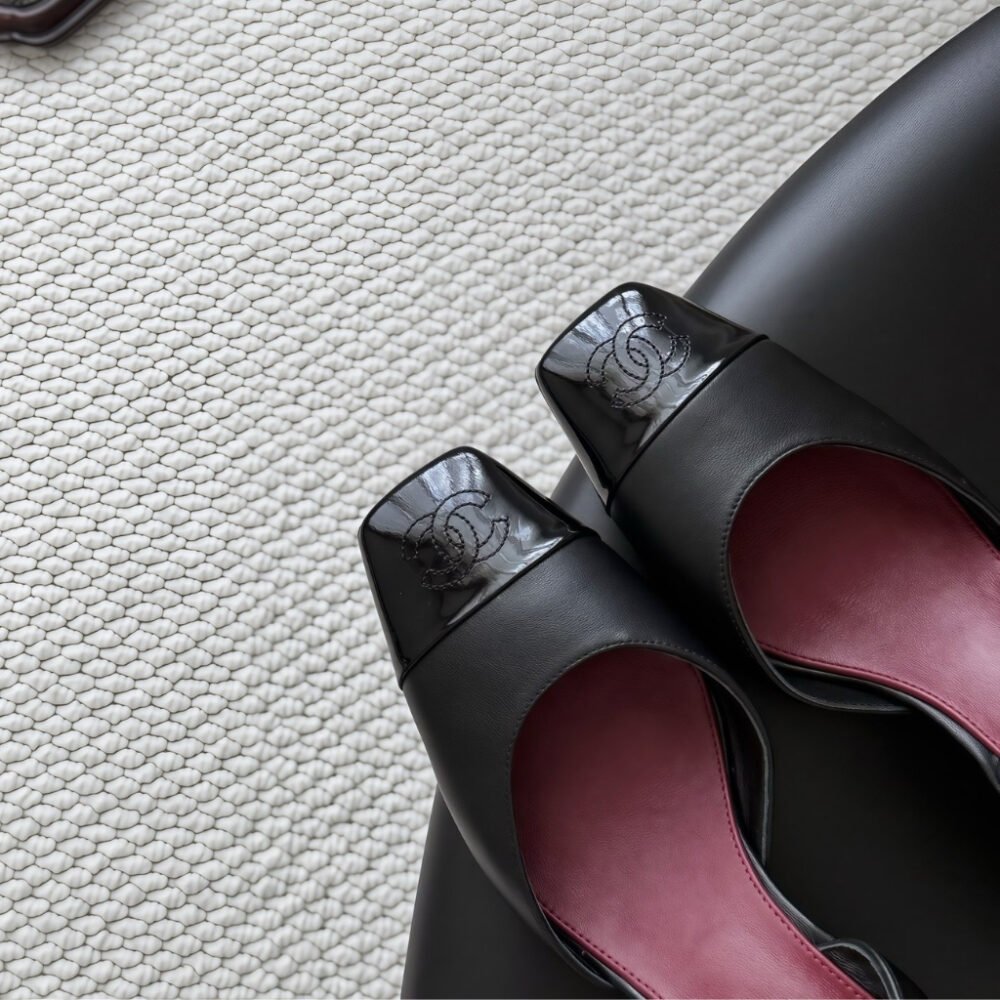 Chanel Slingbacks Smooth And Shiny Leather Black G47515 B25781 94305