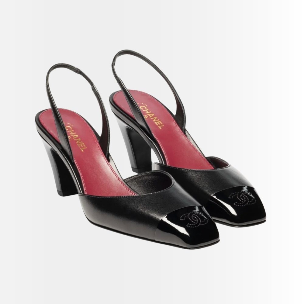 Chanel Slingbacks Smooth And Shiny Leather Black G47515 B25781 94305