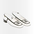 Chanel Slingbacks Smooth And Shiny Leather White Black G47521 B25787 UD085