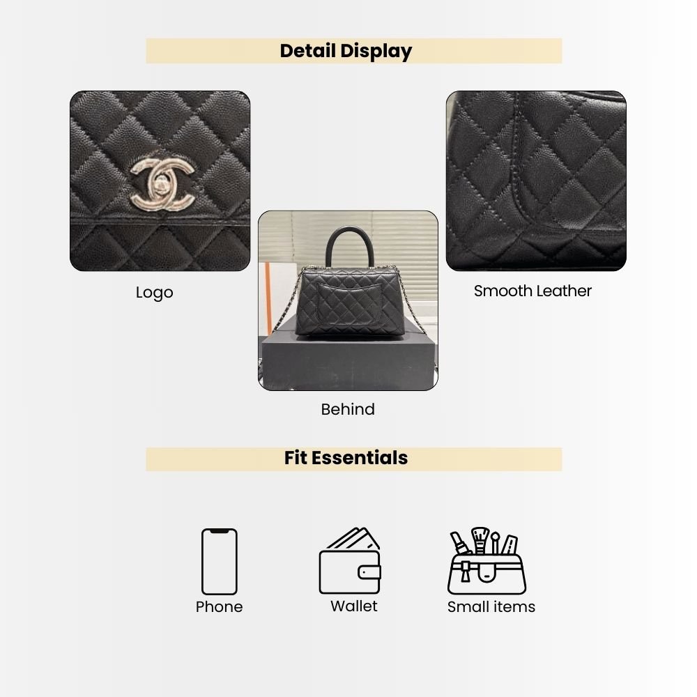 Chanel Small Coco Handle Bag Black 24cm A92990 B05061 94305