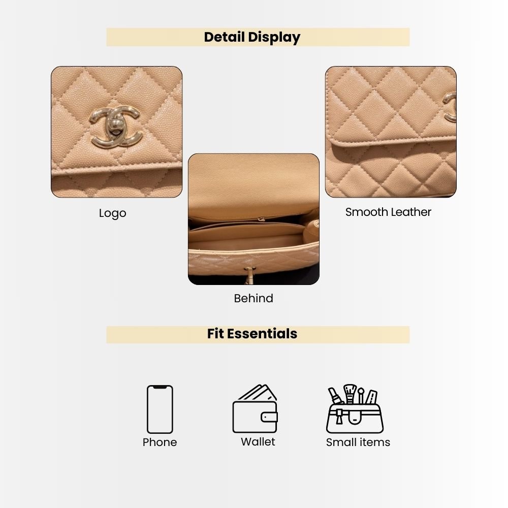Chanel Small Coco Handle Bag Dark Beige 24Cm A92990