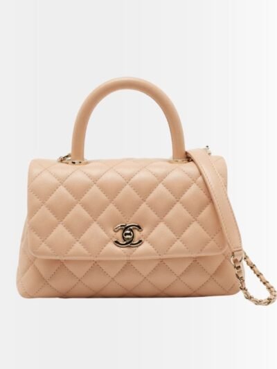 Chanel Small Coco Handle Bag Dark Beige 24Cm A92990