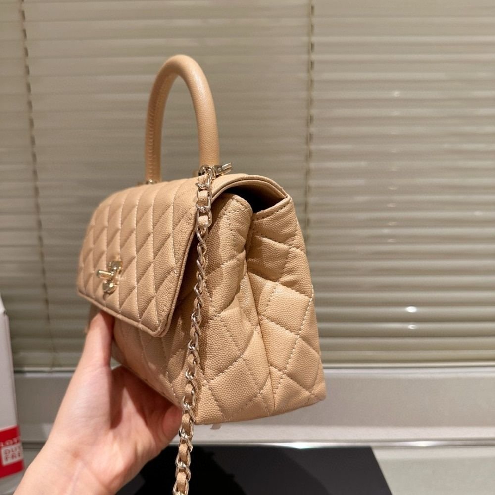 Chanel Small Coco Handle Bag Dark Beige 24Cm A92990