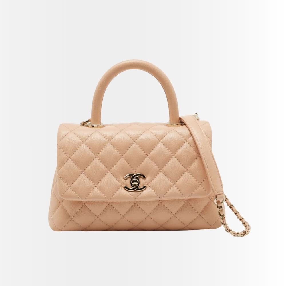 Chanel Small Coco Handle Bag Dark Beige 24Cm A92990