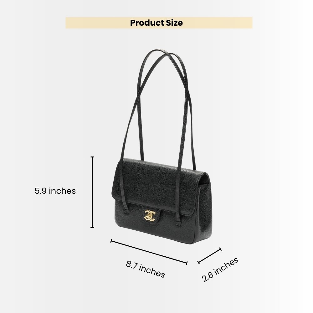 Chanel Small Flap Bag Grained Shiny Black 22cm AS6130 B23483 94305