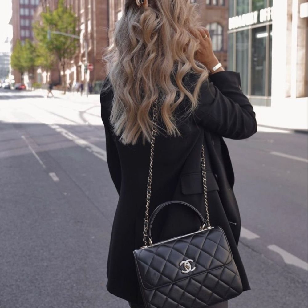 Chanel Small Flap Bag With Top Handle Bag With Gold Metal Black 25Cm A92236 Y60767 94305
