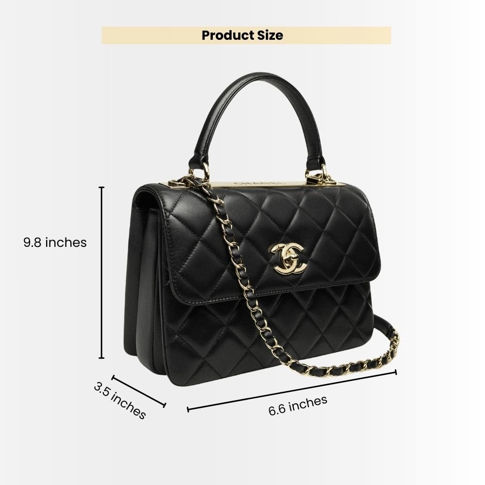 Chanel Small Flap Bag With Top Handle Bag With Gold Metal Black 25Cm A92236 Y60767 94305