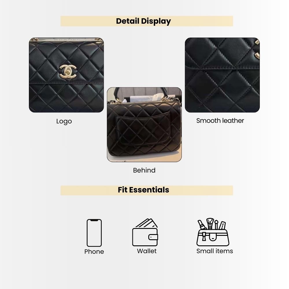 Chanel Small Flap Bag With Top Handle Bag With Gold Metal Black 25Cm A92236 Y60767 94305