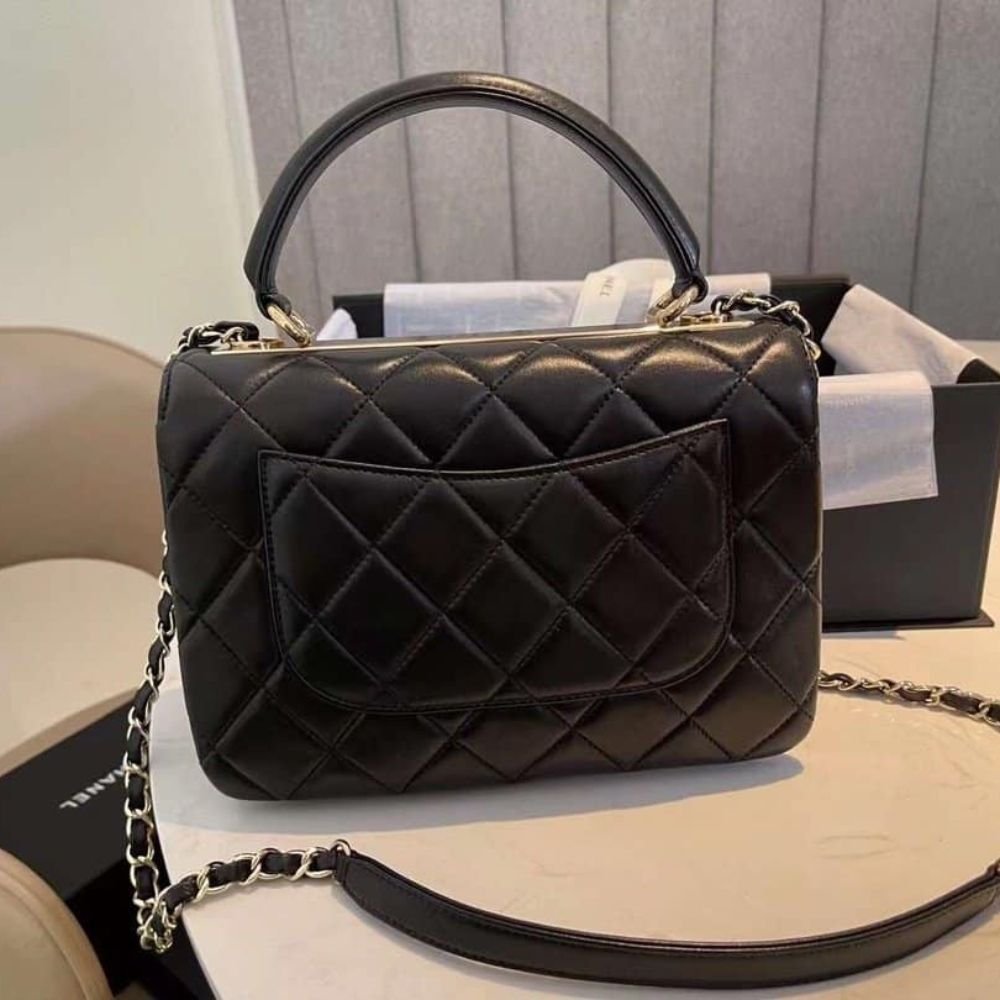 Chanel Small Flap Bag With Top Handle Bag With Gold Metal Black 25Cm A92236 Y60767 94305