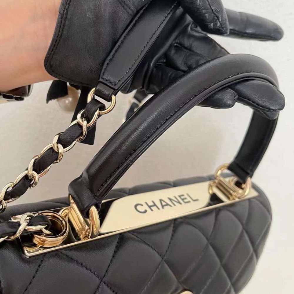 Chanel Small Flap Bag With Top Handle Bag With Gold Metal Black 25Cm A92236 Y60767 94305