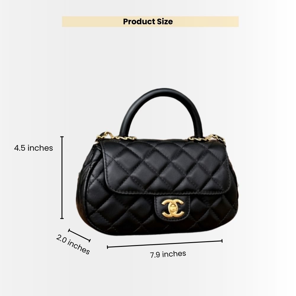 Chanel Small Flap Bag With Top Handle Black 20cm AS4573 B15144 94305
