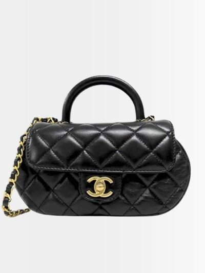 Chanel Small Flap Bag With Top Handle Black 20cm AS4573 B15144 94305